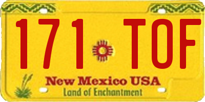NM license plate 171TOF