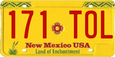 NM license plate 171TOL