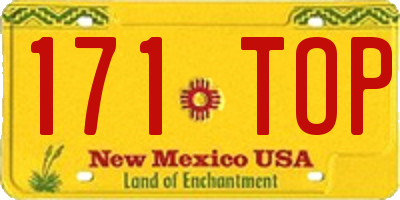 NM license plate 171TOP