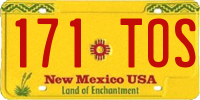 NM license plate 171TOS