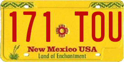 NM license plate 171TOU