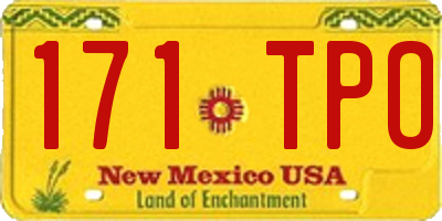 NM license plate 171TPO