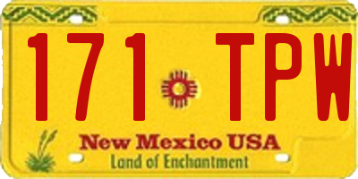 NM license plate 171TPW