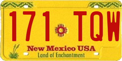 NM license plate 171TQW