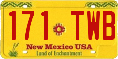 NM license plate 171TWB