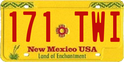 NM license plate 171TWI