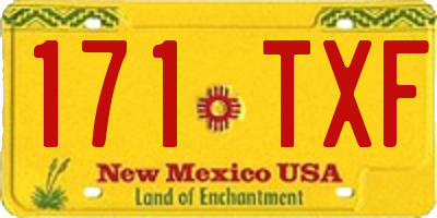 NM license plate 171TXF