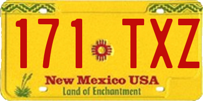 NM license plate 171TXZ