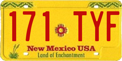 NM license plate 171TYF