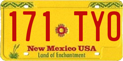 NM license plate 171TYO