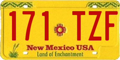 NM license plate 171TZF
