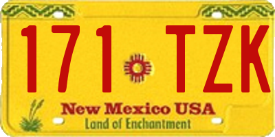 NM license plate 171TZK