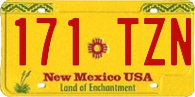 NM license plate 171TZN