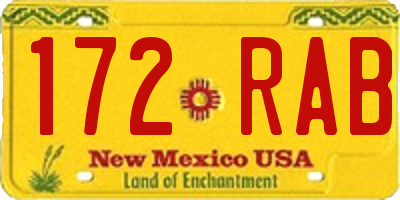 NM license plate 172RAB