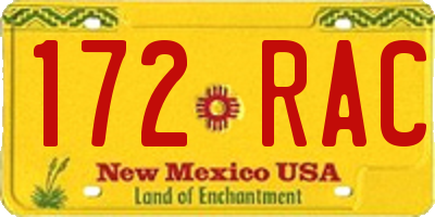 NM license plate 172RAC