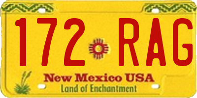 NM license plate 172RAG