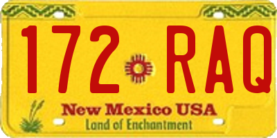 NM license plate 172RAQ