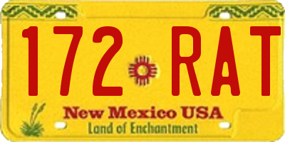 NM license plate 172RAT