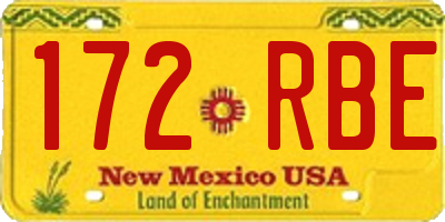 NM license plate 172RBE