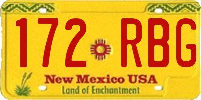 NM license plate 172RBG