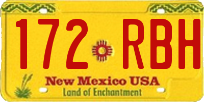 NM license plate 172RBH