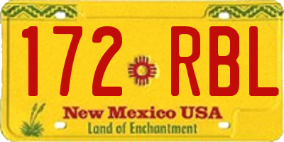 NM license plate 172RBL