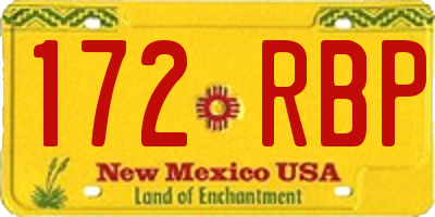 NM license plate 172RBP