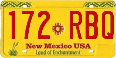 NM license plate 172RBQ