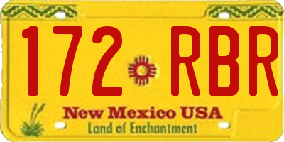 NM license plate 172RBR