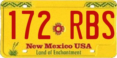 NM license plate 172RBS