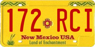 NM license plate 172RCI