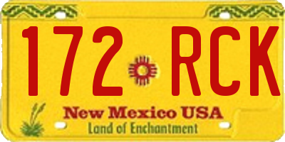NM license plate 172RCK