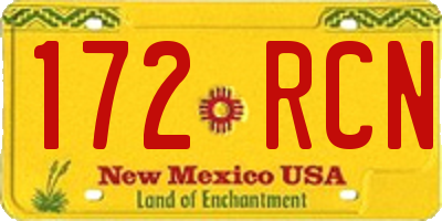 NM license plate 172RCN