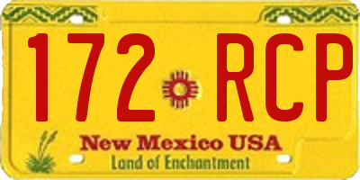 NM license plate 172RCP
