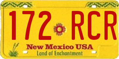 NM license plate 172RCR