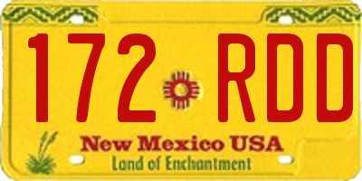 NM license plate 172RDD