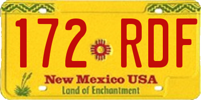 NM license plate 172RDF