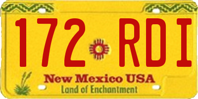NM license plate 172RDI