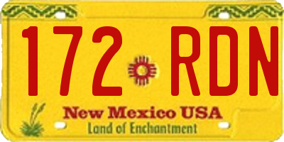 NM license plate 172RDN