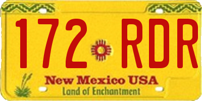 NM license plate 172RDR