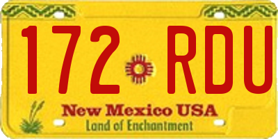 NM license plate 172RDU
