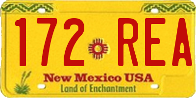 NM license plate 172REA