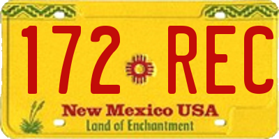 NM license plate 172REC