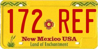 NM license plate 172REF