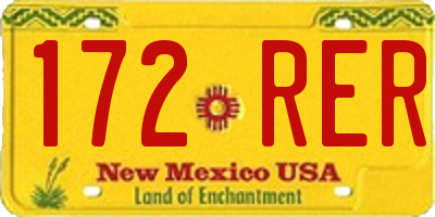 NM license plate 172RER