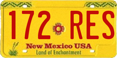 NM license plate 172RES