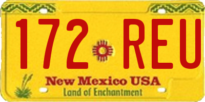 NM license plate 172REU