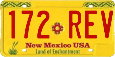 NM license plate 172REV