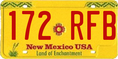 NM license plate 172RFB