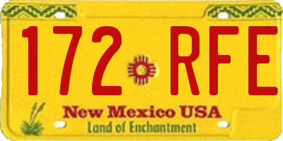 NM license plate 172RFE